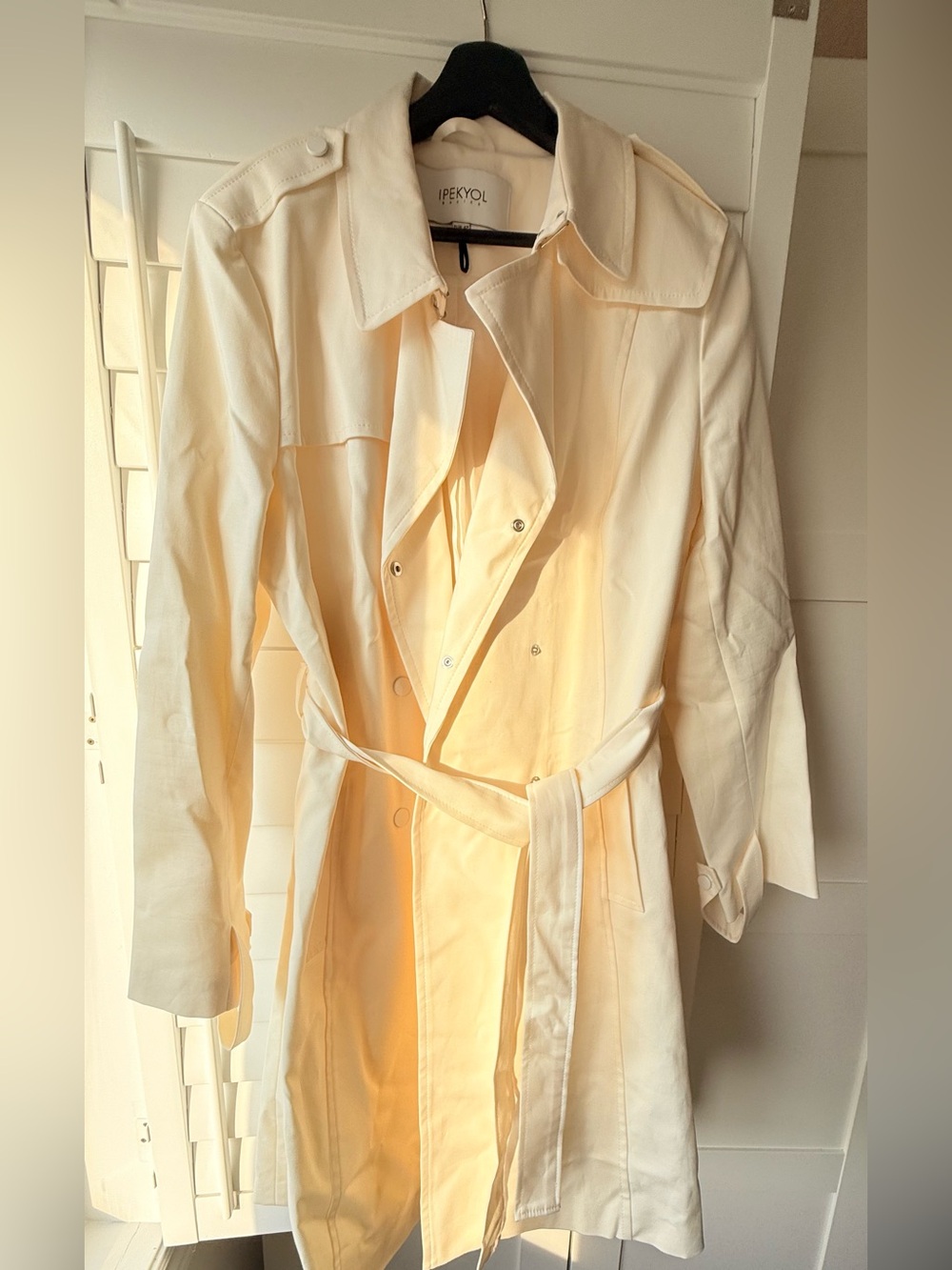 Ipekyol Cream Trench Coat with Belt- Size 12